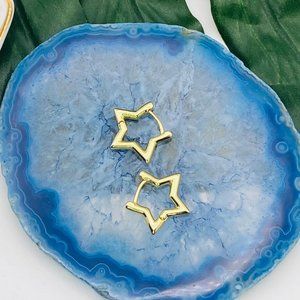 Gold star hoop earrings